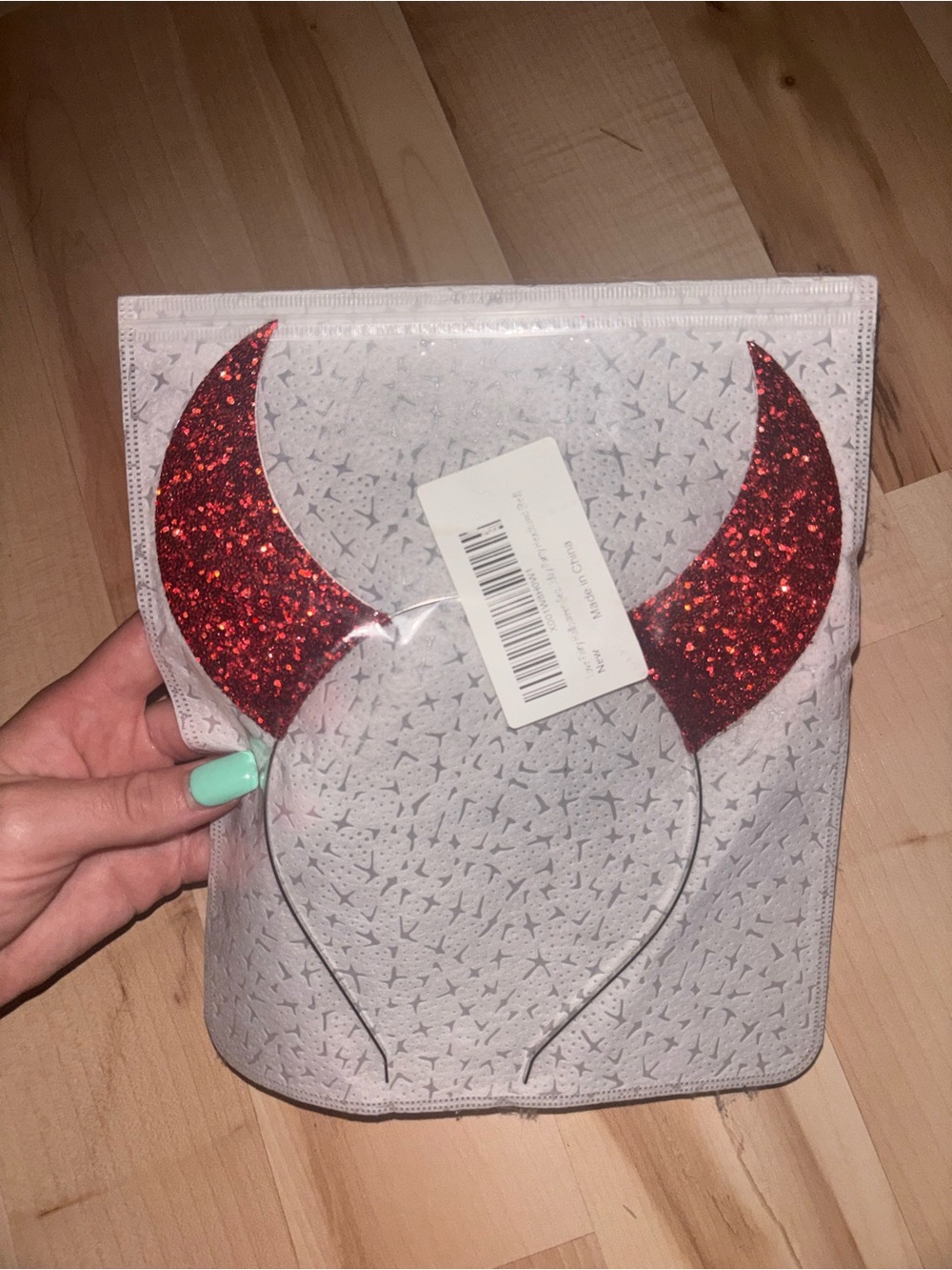 Red Glitter Devil Horn Headband